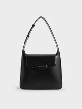 Adelie Envelope Hobo Bag - Noir