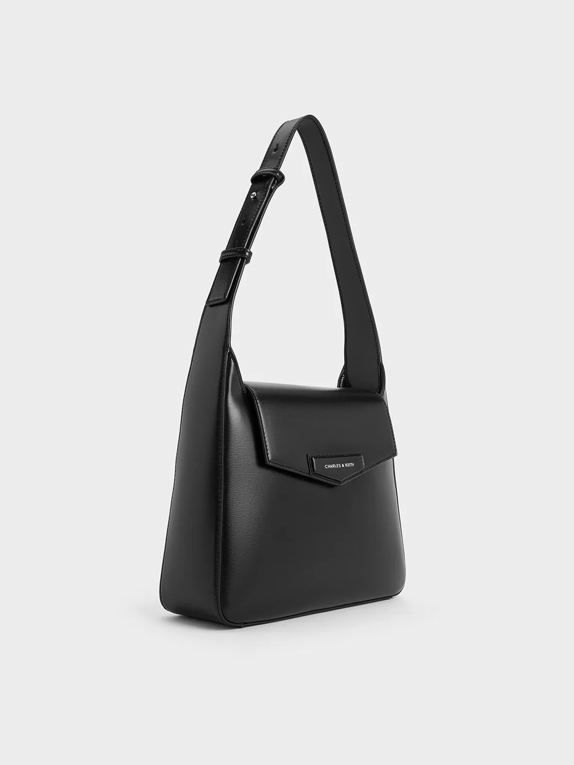 Adelie Envelope Hobo Bag - Noir