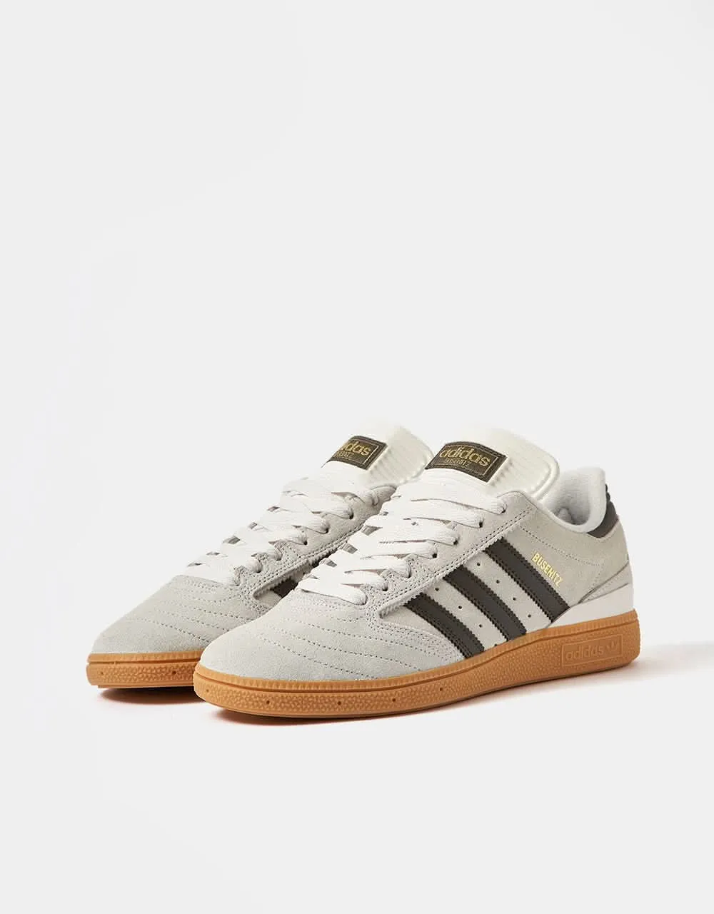 adidas Busenitz Skate Shoes - Crystal White/Shadow Olive/Gum