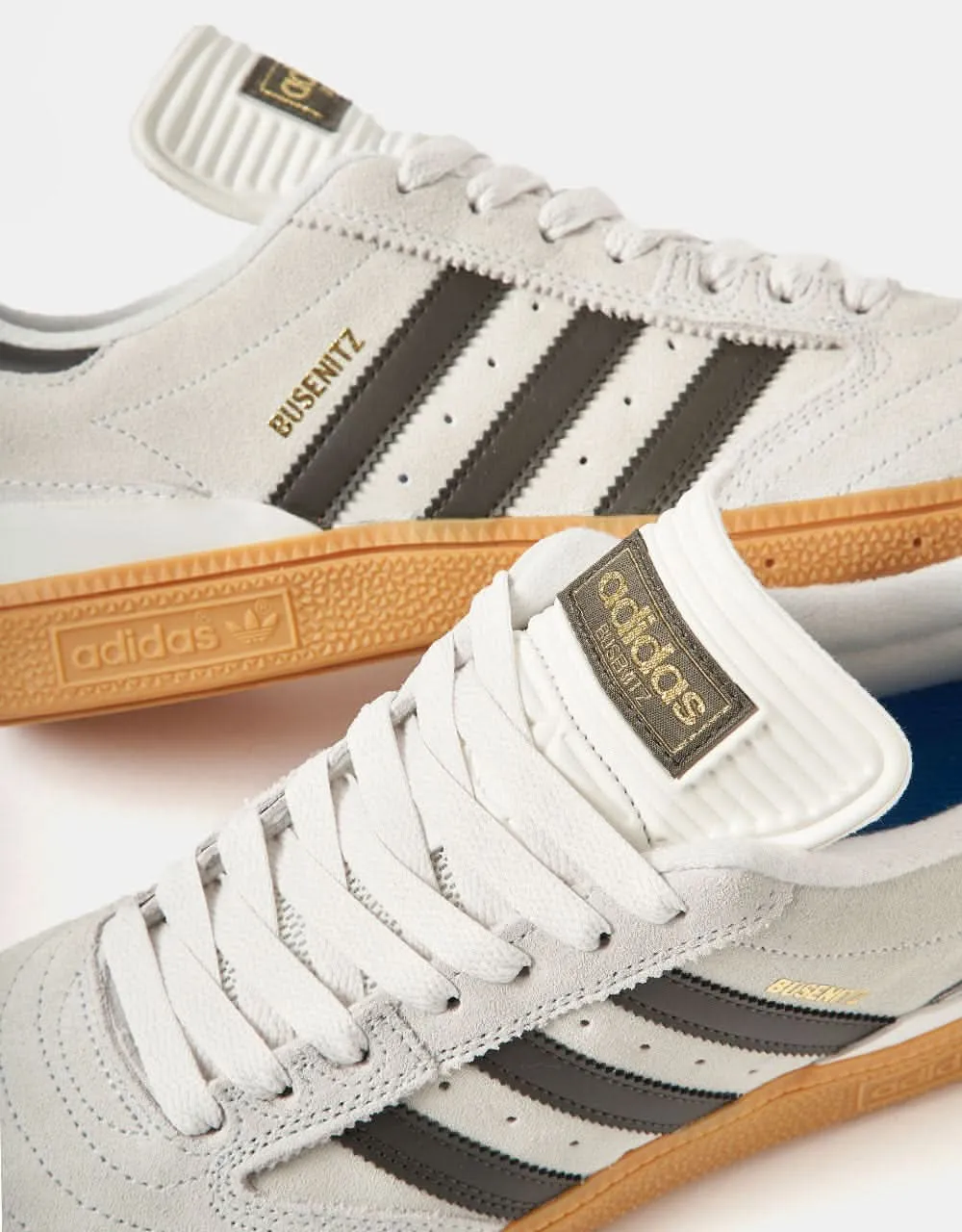 adidas Busenitz Skate Shoes - Crystal White/Shadow Olive/Gum