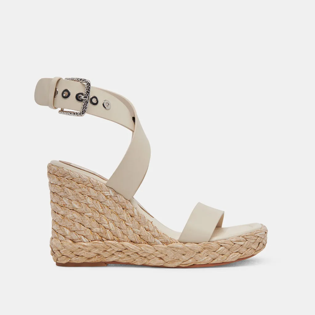 ALDONA Wedges Ivory Leather | Ivory Braided Raffia & Leather Sandals– Dolce Vita 6882427404354