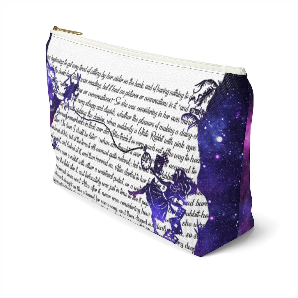 Alice In Wonderland Book Page Accessory Pouch for book lovers