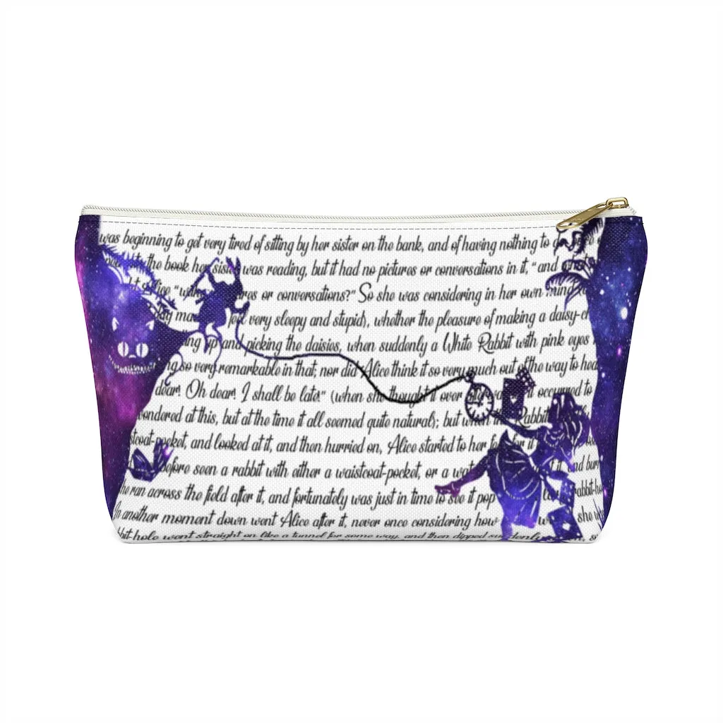 Alice In Wonderland Book Page Accessory Pouch for book lovers