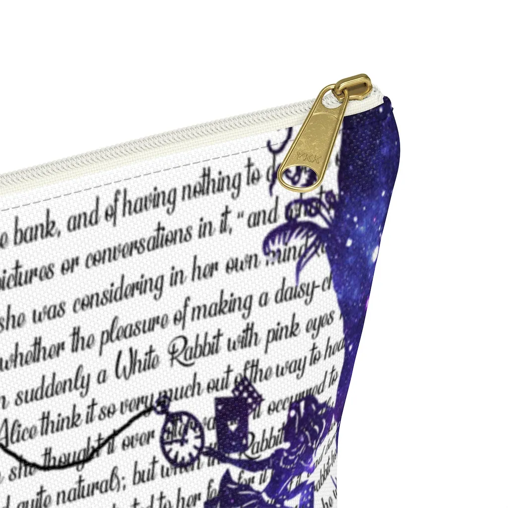 Alice In Wonderland Book Page Accessory Pouch for book lovers