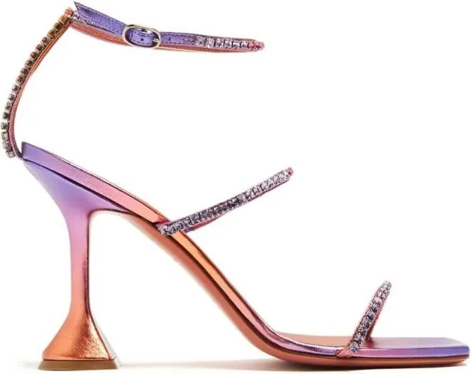 Amina Muaddi Gilda 95mm crystal-embellished sandals Purple