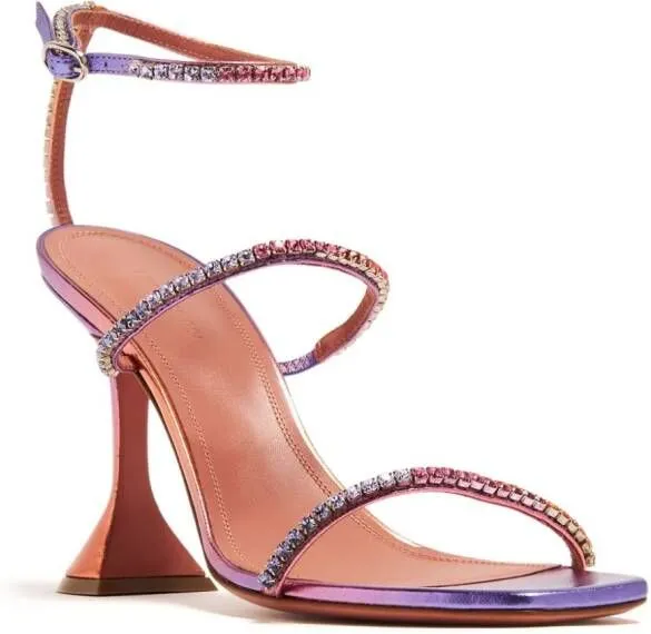 Amina Muaddi Gilda 95mm crystal-embellished sandals Purple