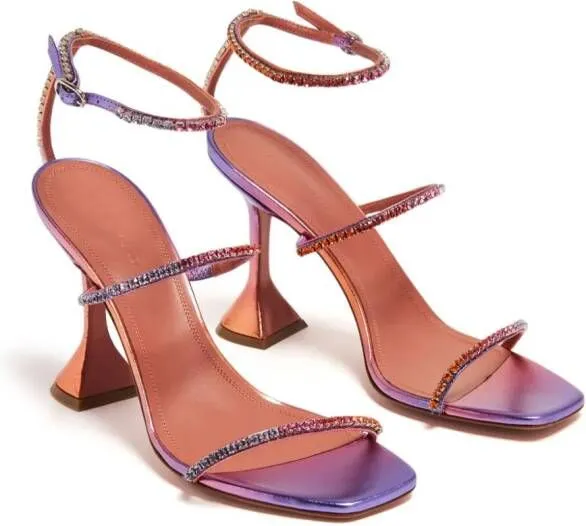 Amina Muaddi Gilda 95mm crystal-embellished sandals Purple