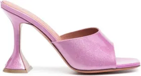 Amina Muaddi Lupita 95mm glittered leather mules Purple