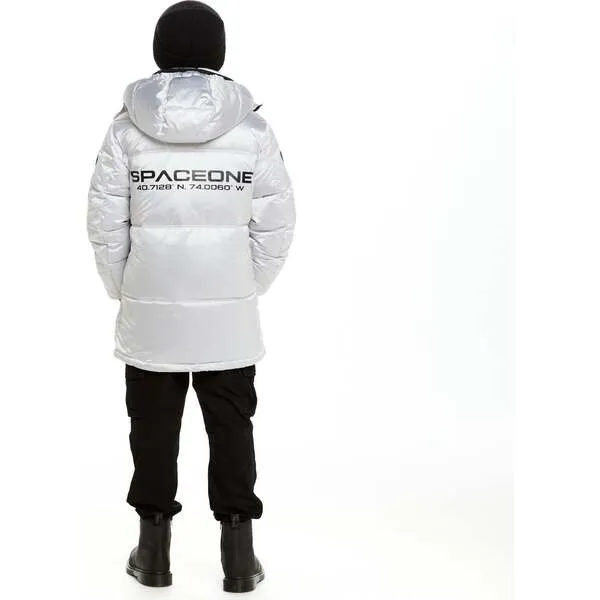 Andy & Evan Space One® x Andy & Evan® Galactic Puffer Jacket, Galaxy White