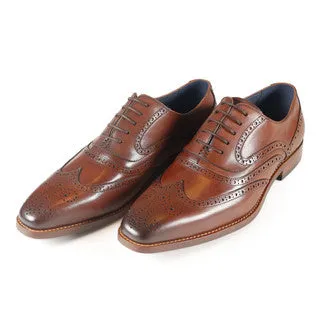 AZOR LA MODE Alaska Classic Oxford Wingtip Formal Shoes Full Brogues - Brown