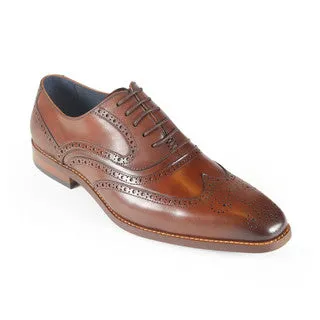 AZOR LA MODE Alaska Classic Oxford Wingtip Formal Shoes Full Brogues - Brown