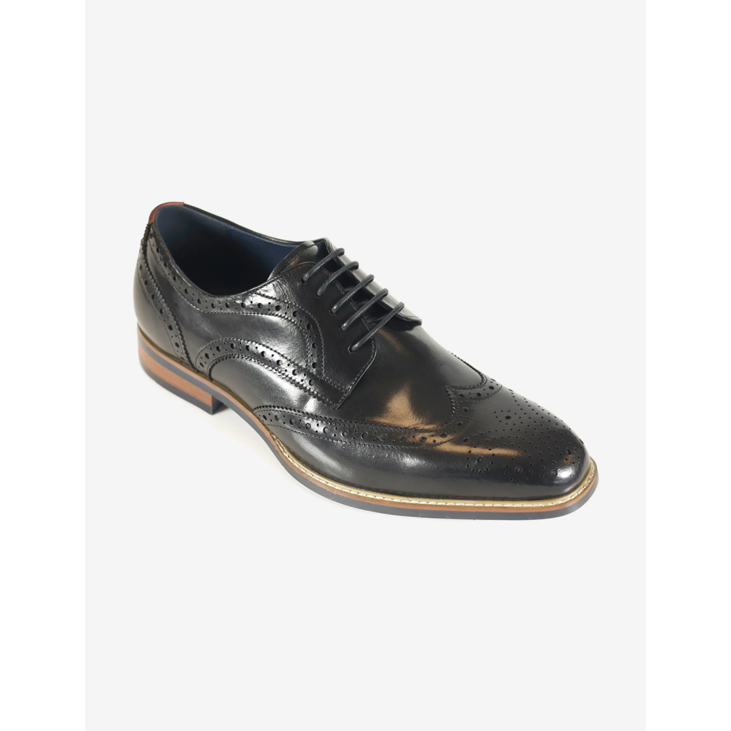 AZOR LA MODE Venezia Men's Leather Brogues - Black