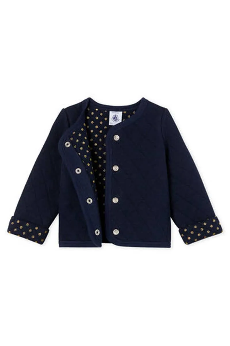 Baby Girl's Navy Quilted Knit Cardigan