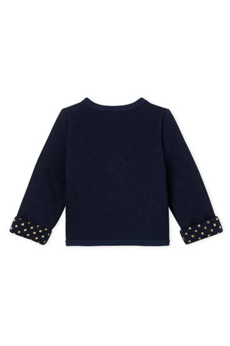 Baby Girl's Navy Quilted Knit Cardigan