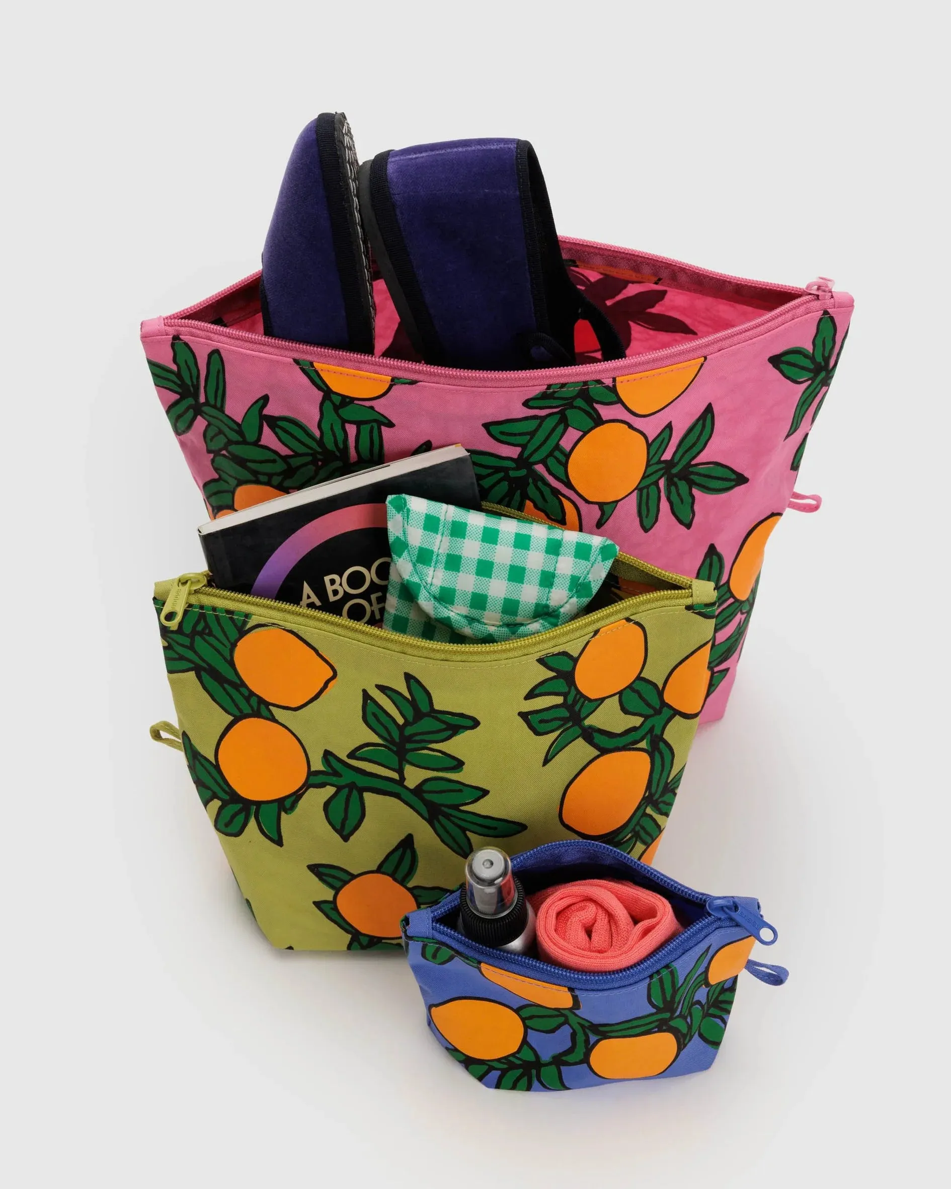 Baggu Go Pouch Set - Orange Tree