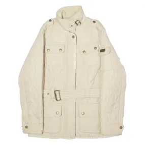 BARBOUR International Womens Quilted Jacket Cream Diamond UK 8