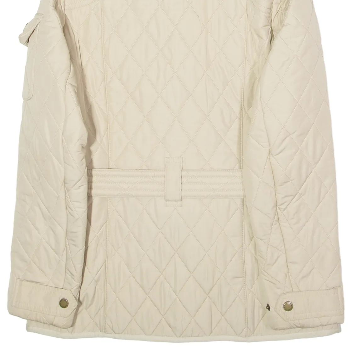 BARBOUR International Womens Quilted Jacket Cream Diamond UK 8