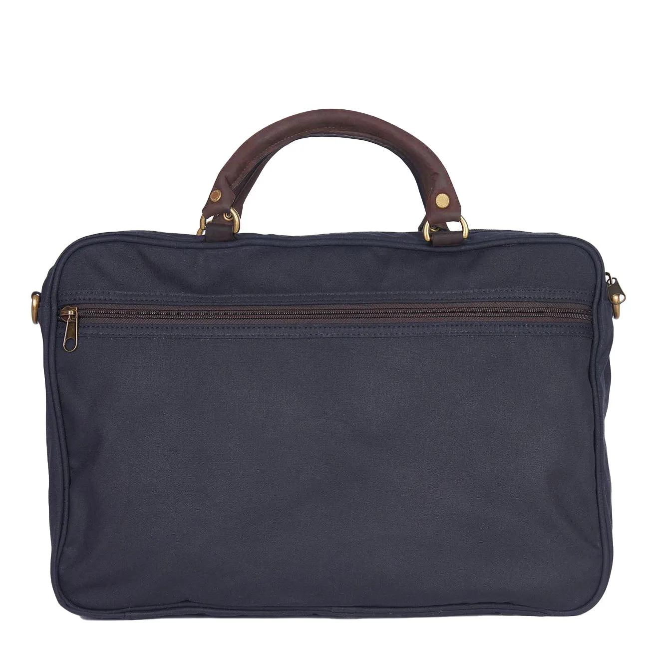 Barbour Wax Leather Briefcase Navy