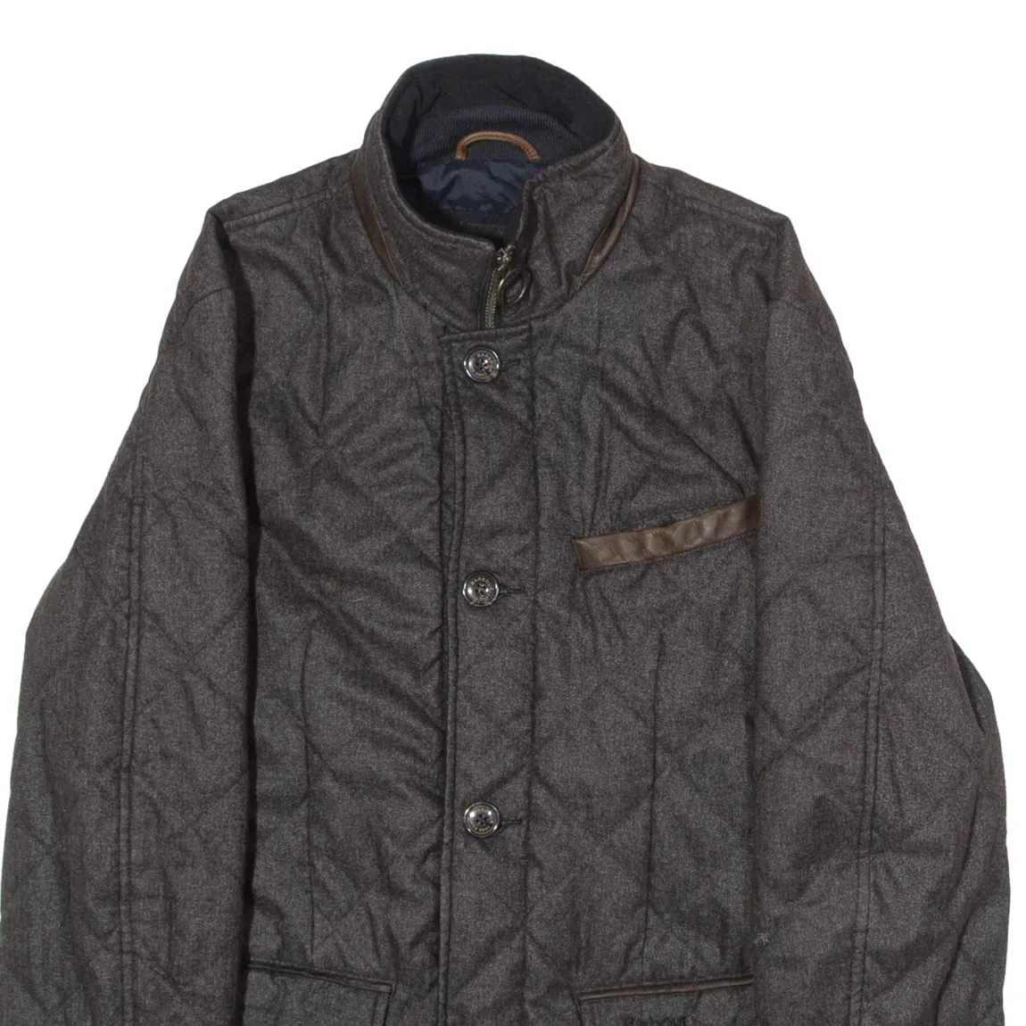 BARBOUR X Land Rover Range Rover Collection Filey Mens Quilted Jacket Grey Flannel Diamond M