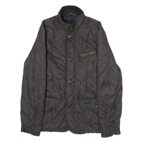 BARBOUR X Land Rover Range Rover Collection Filey Mens Quilted Jacket Grey Flannel Diamond M