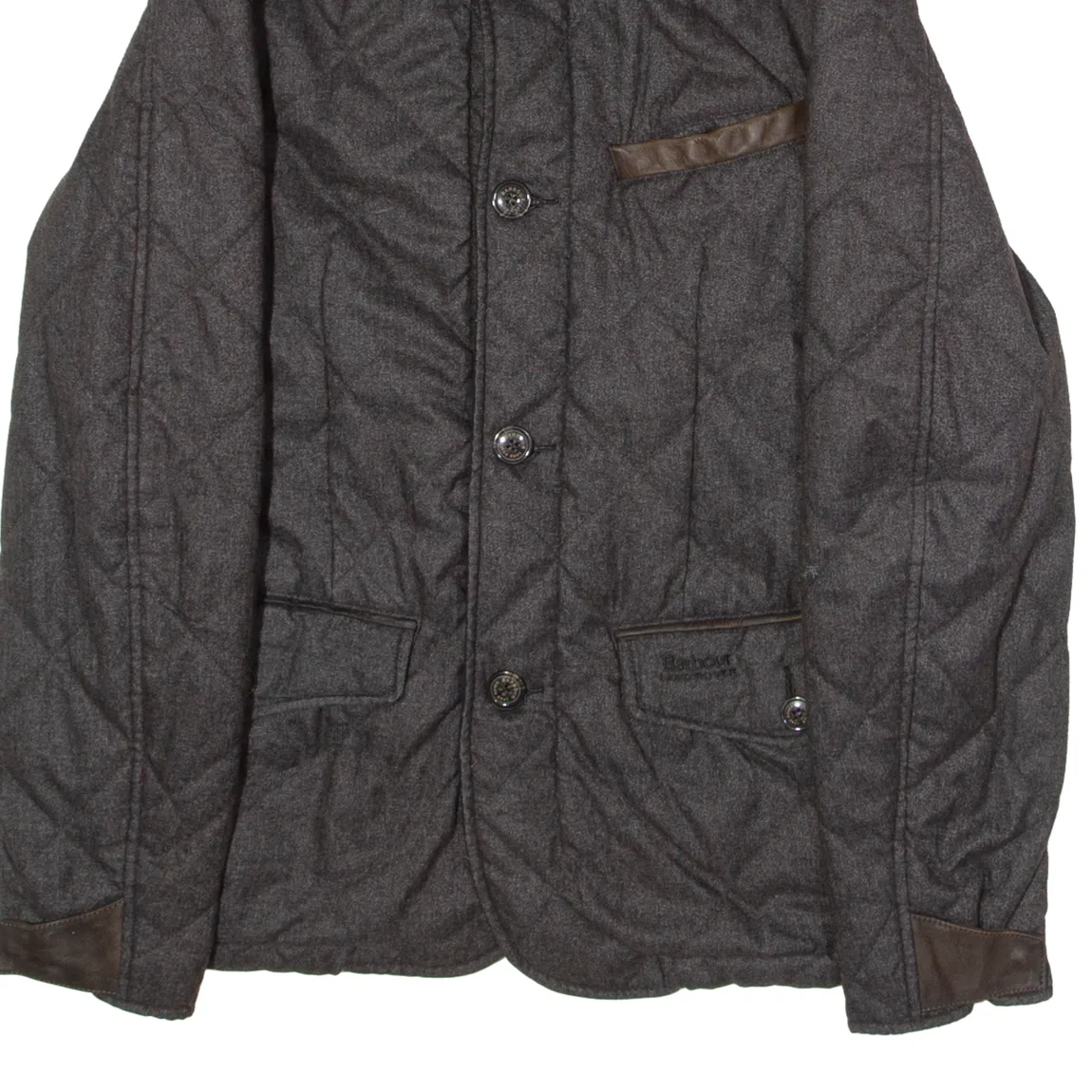 BARBOUR X Land Rover Range Rover Collection Filey Mens Quilted Jacket Grey Flannel Diamond M