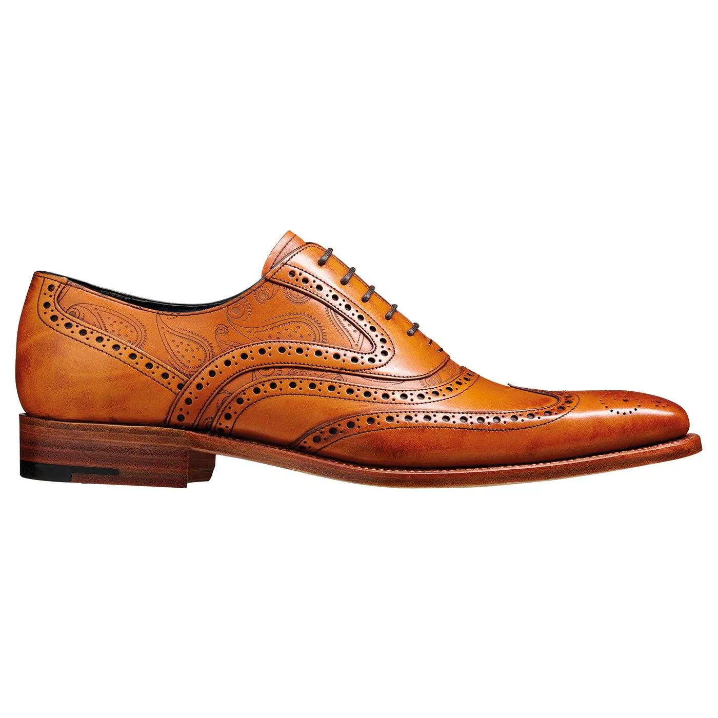 Barker McClean Brogues Tan Paisley Pattern