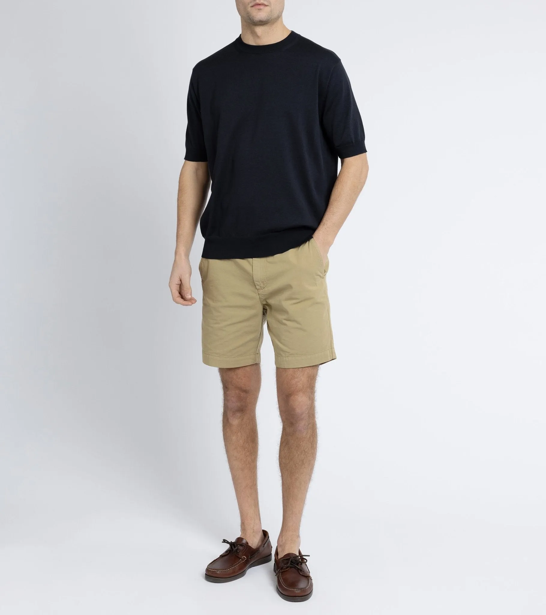 Batoner Sea Island Cotton Knit T-Shirt: Navy