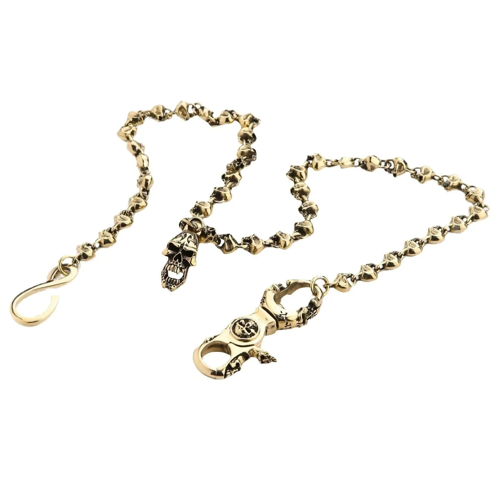 Biker Skull Brass Wallet Chain