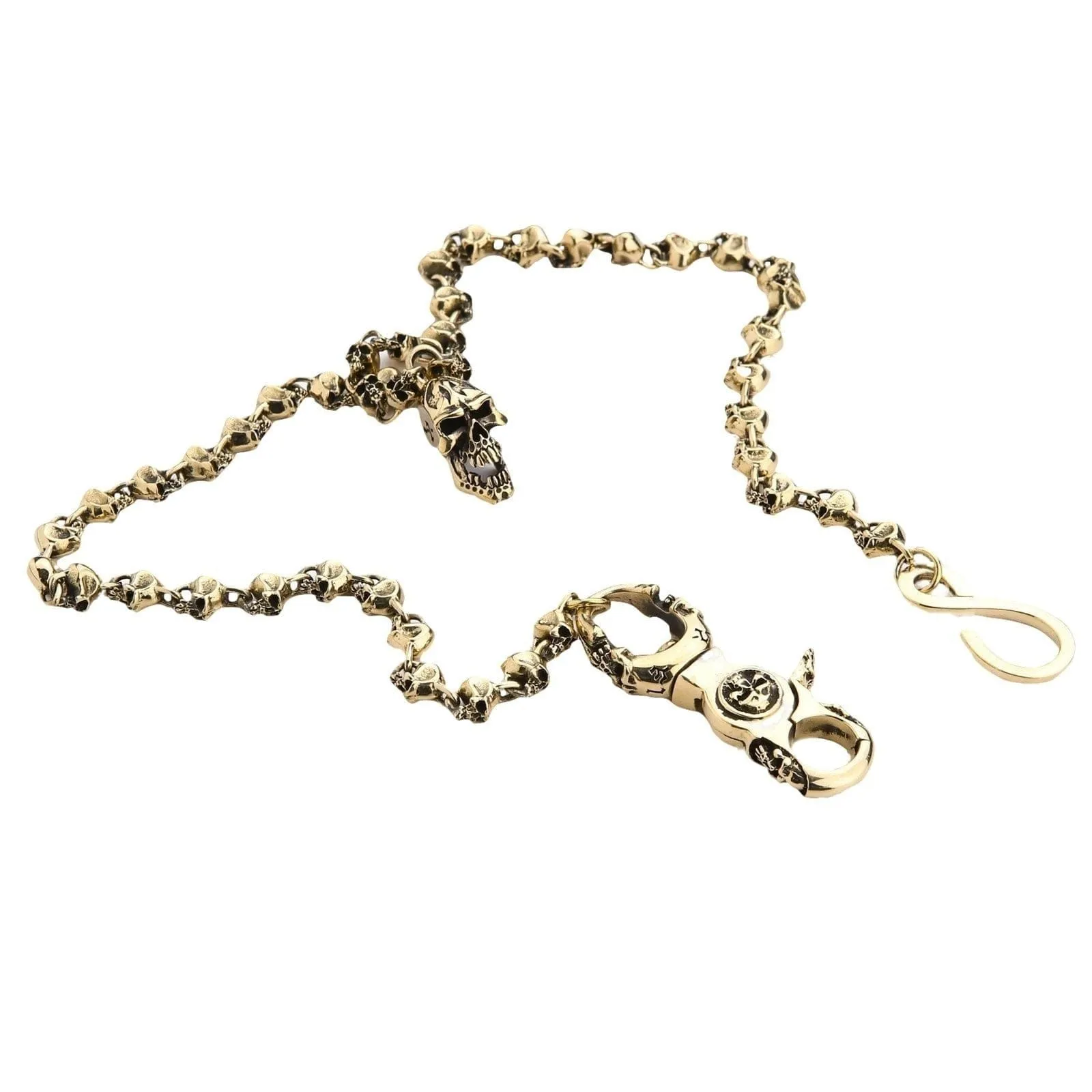 Biker Skull Brass Wallet Chain