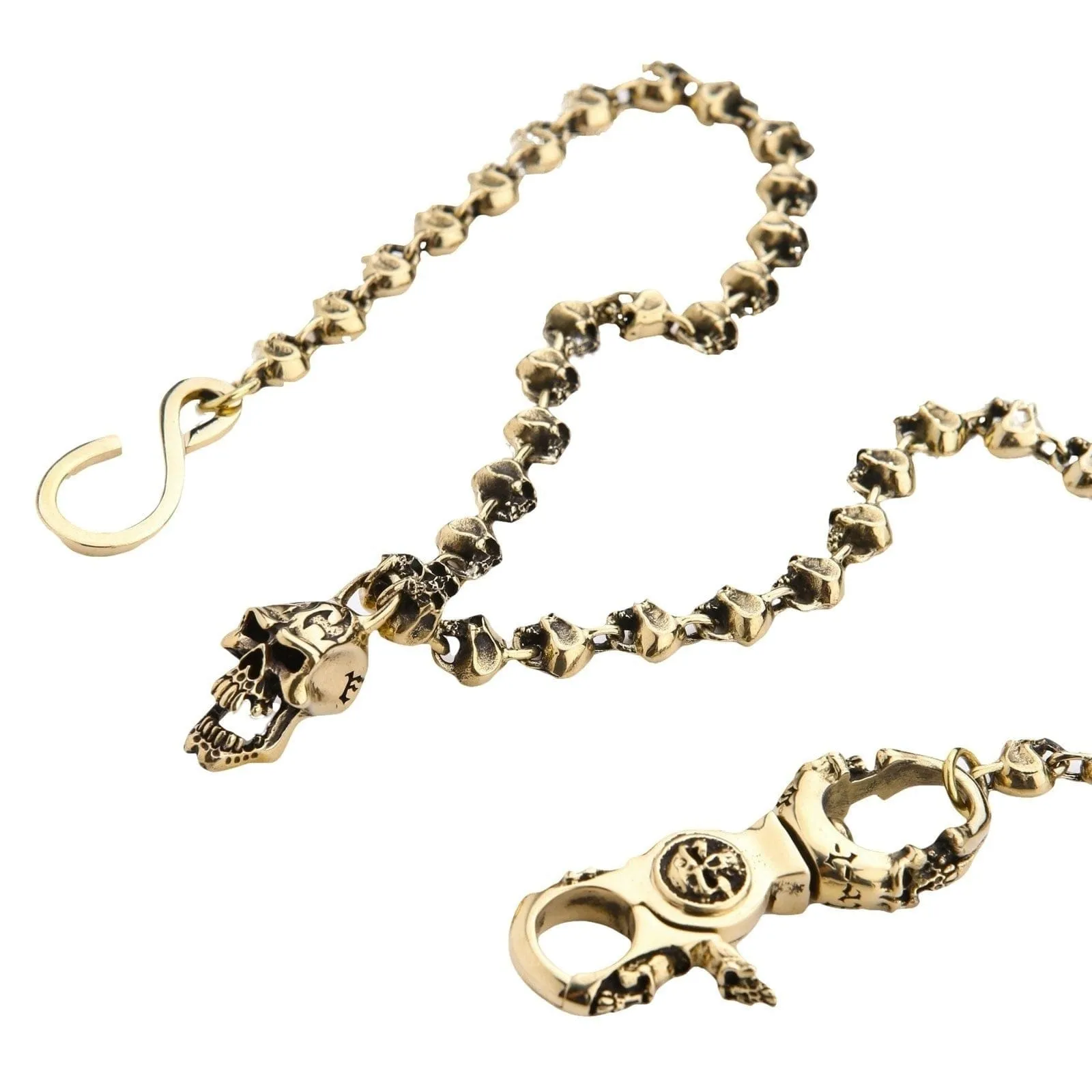 Biker Skull Brass Wallet Chain