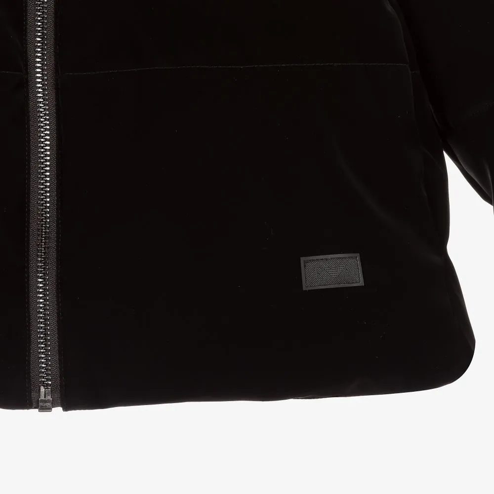 Black Hooded Puffer Jacket