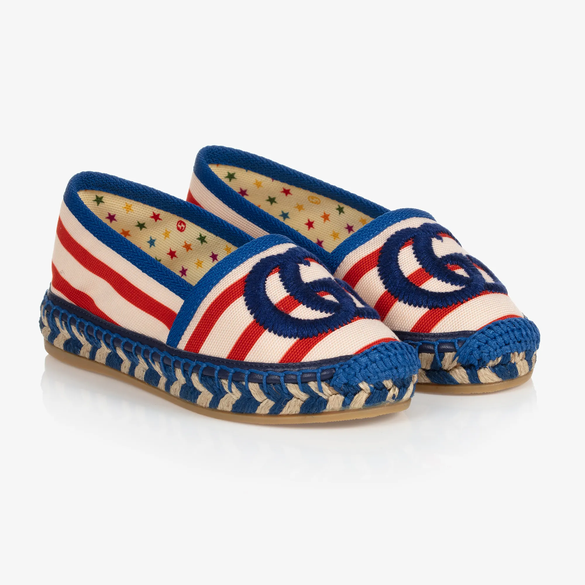 Blue & Red Striped Espadrilles