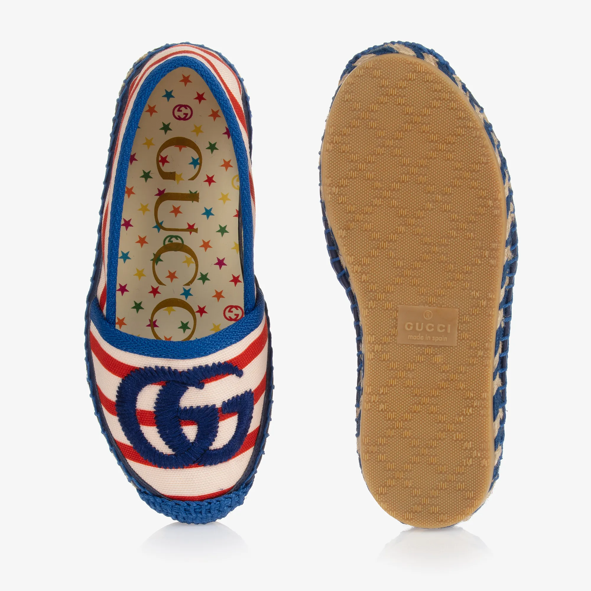 Blue & Red Striped Espadrilles