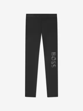 BOSS Girls Logo Leggings in Black