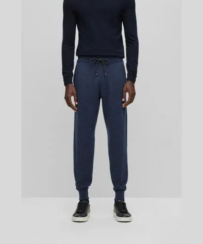 Boss Regular-fit tracksuit bottoms in virgin wool