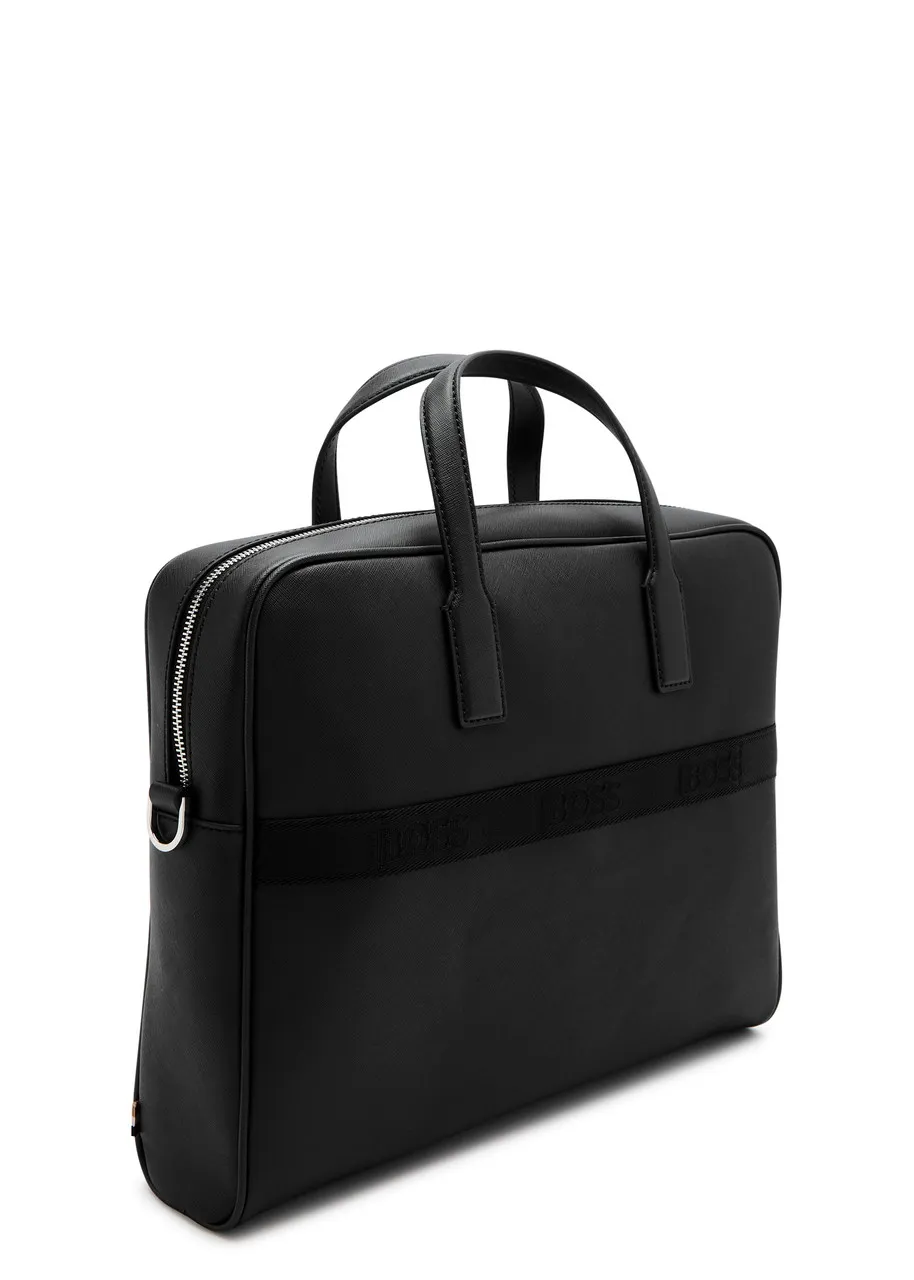 BOSS Zair logo leather briefcase  
                         
                     
                