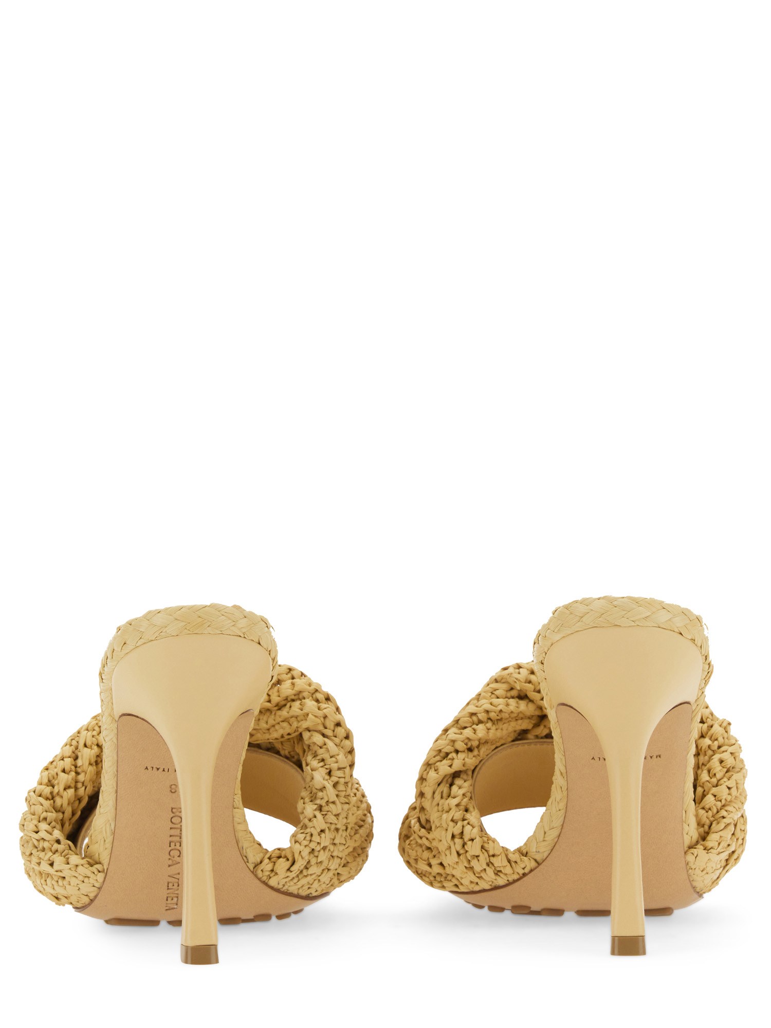 BOTTEGA VENETA    RAFFIA LIDO MULES WITH WOVEN PATTERN