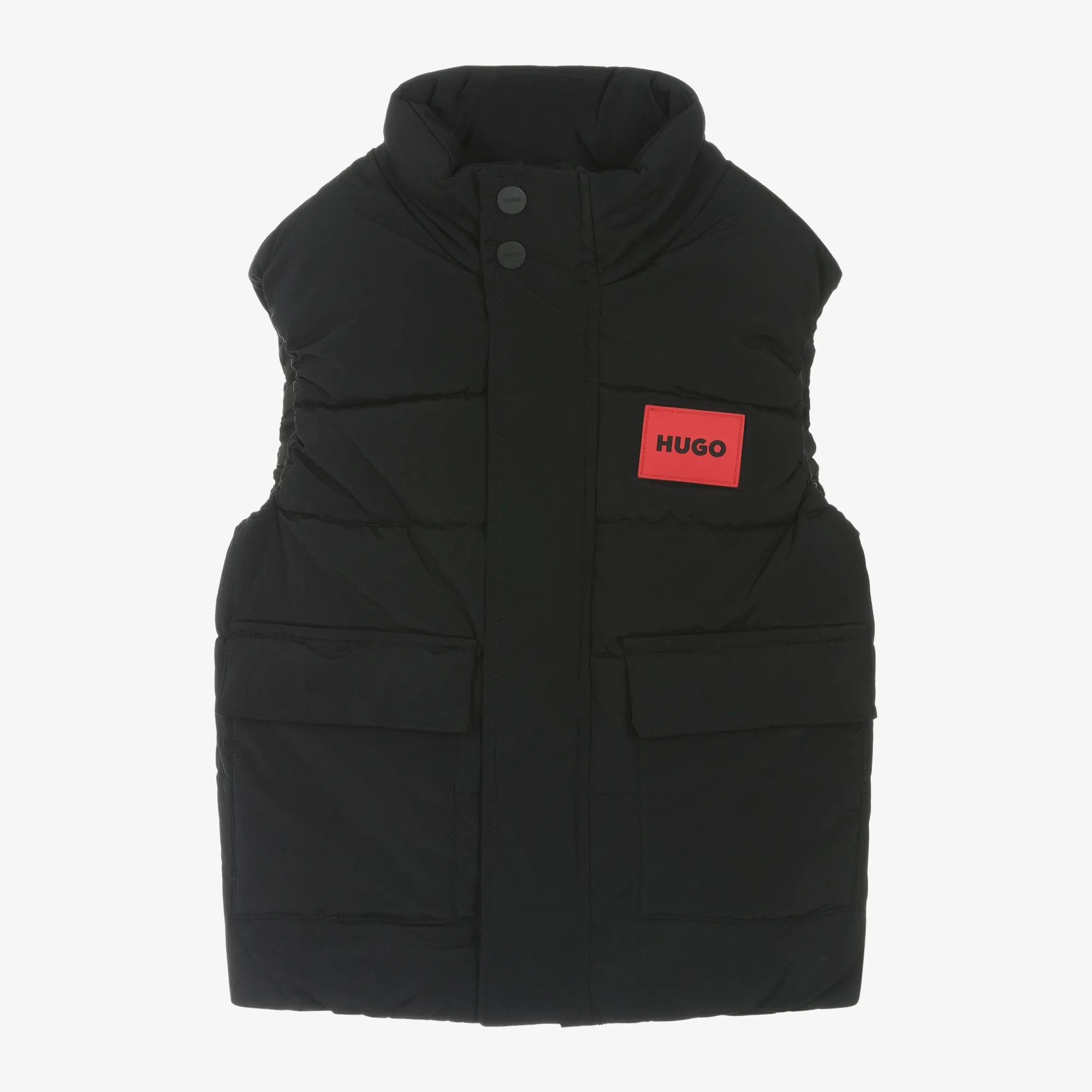 Boys Black Puffer Gilet