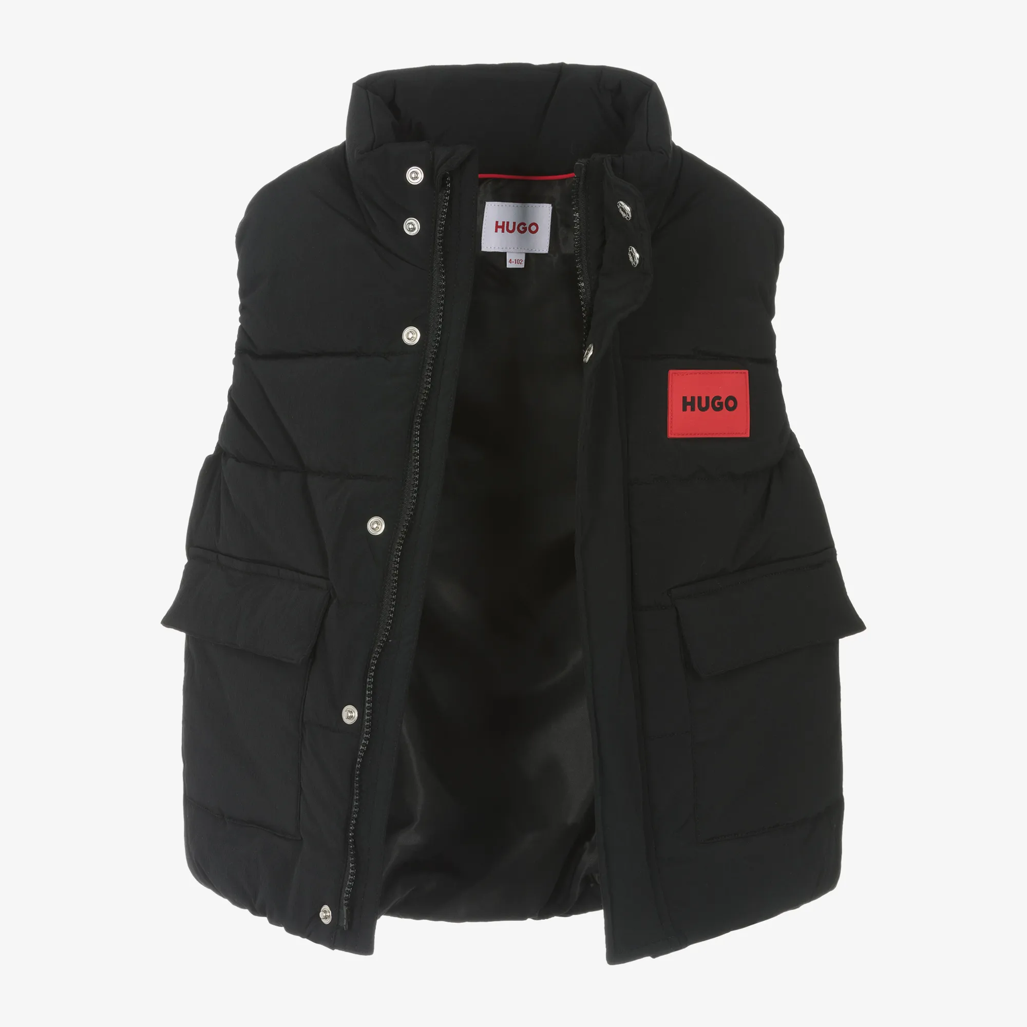 Boys Black Puffer Gilet