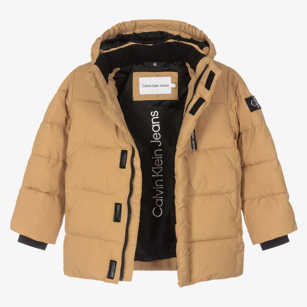 Boys Brown Puffer Jacket