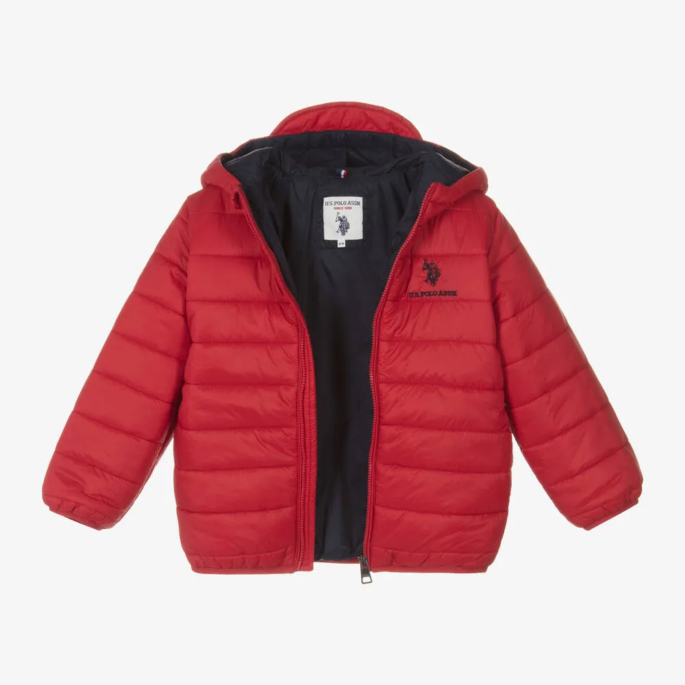 Boys Red Puffer Jacket