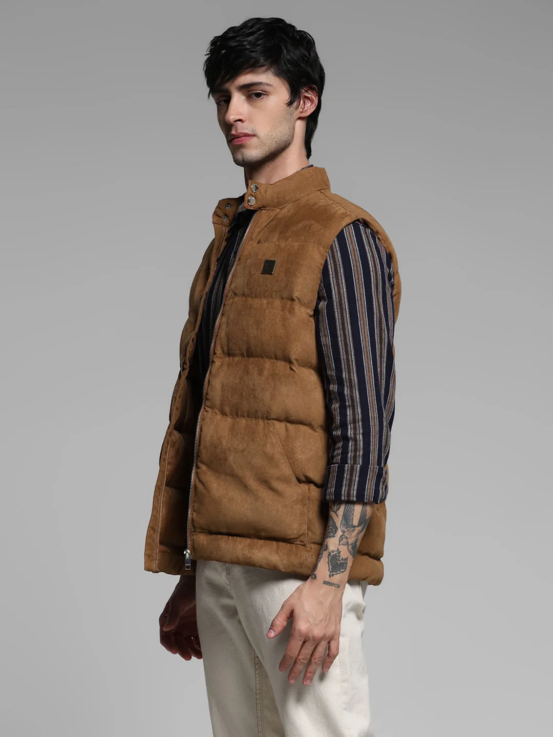 Brown Puffer Vest Jacket