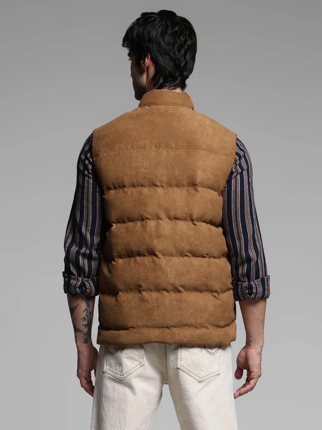 Brown Puffer Vest Jacket