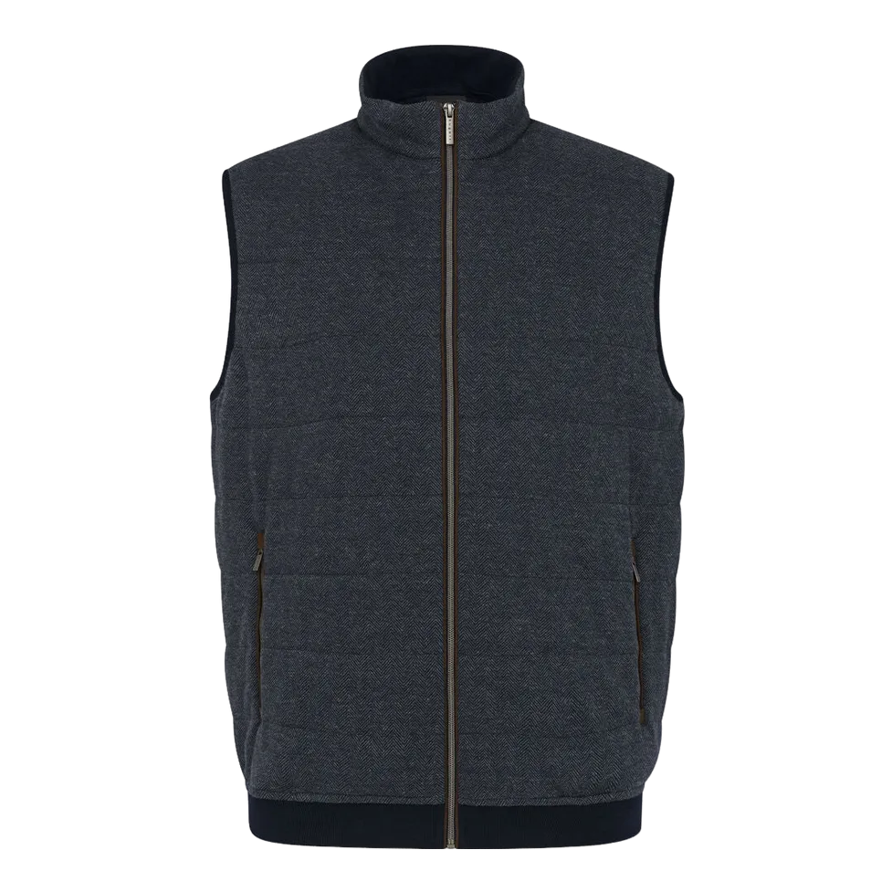 Bugatti Herringbone Jersey Gilet