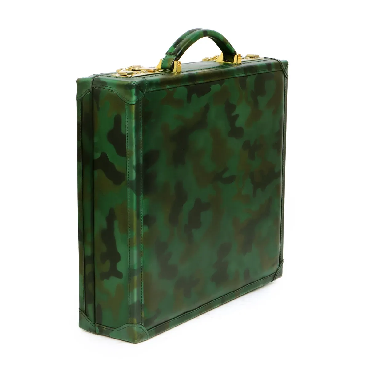 Camo Hand Painted Leather 12 Wrist Watch Carry Briefcase by Brune & Bareskin