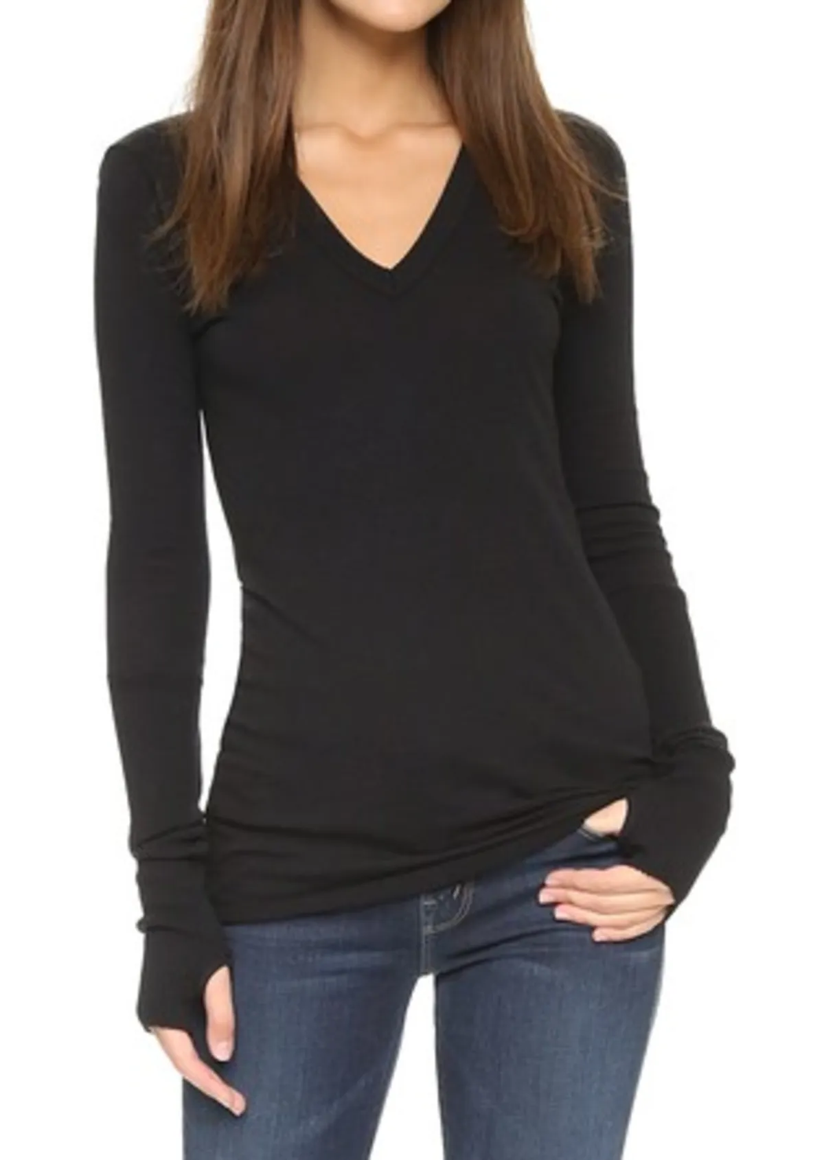 Cashmere Cuffed V-Neck