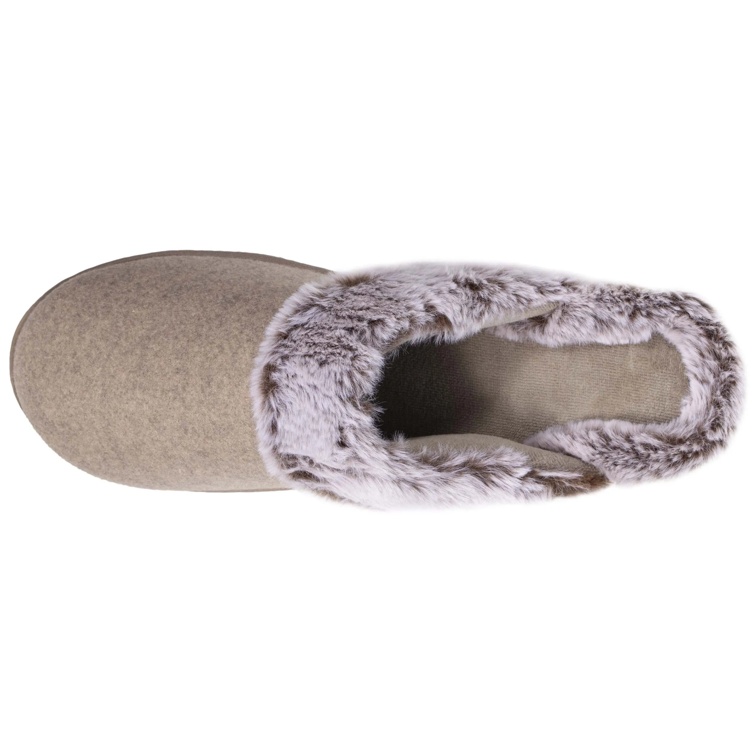 Chaussons mules Femme fourrés Talon Taupe