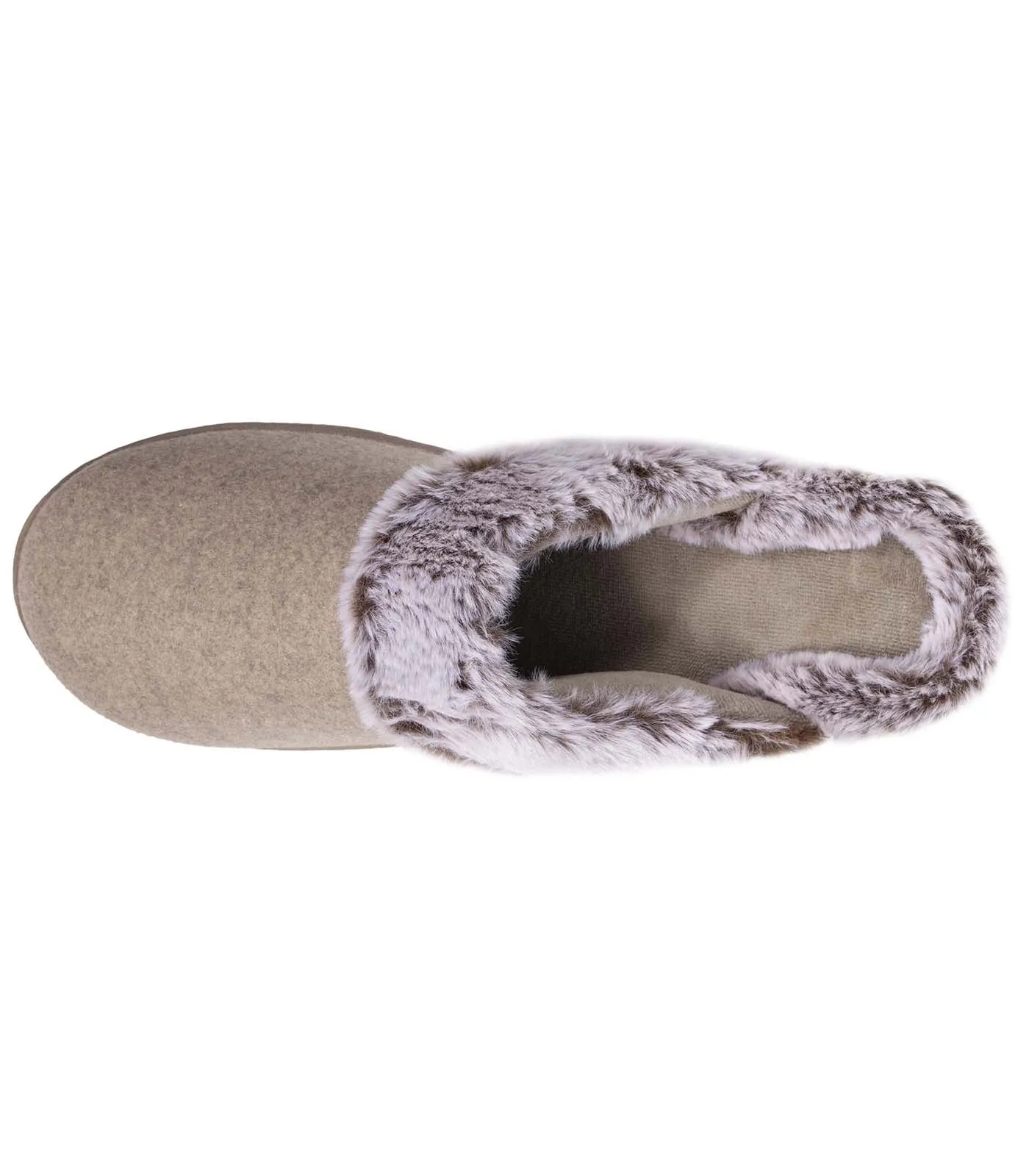 Chaussons mules Femme fourrés Talon Taupe