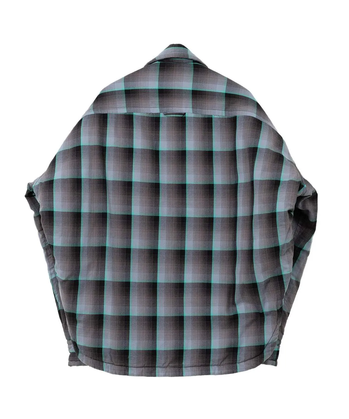 Check Puffer Shirt - Blue