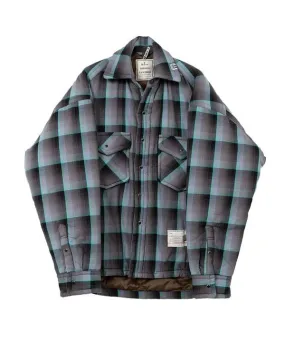 Check Puffer Shirt - Blue